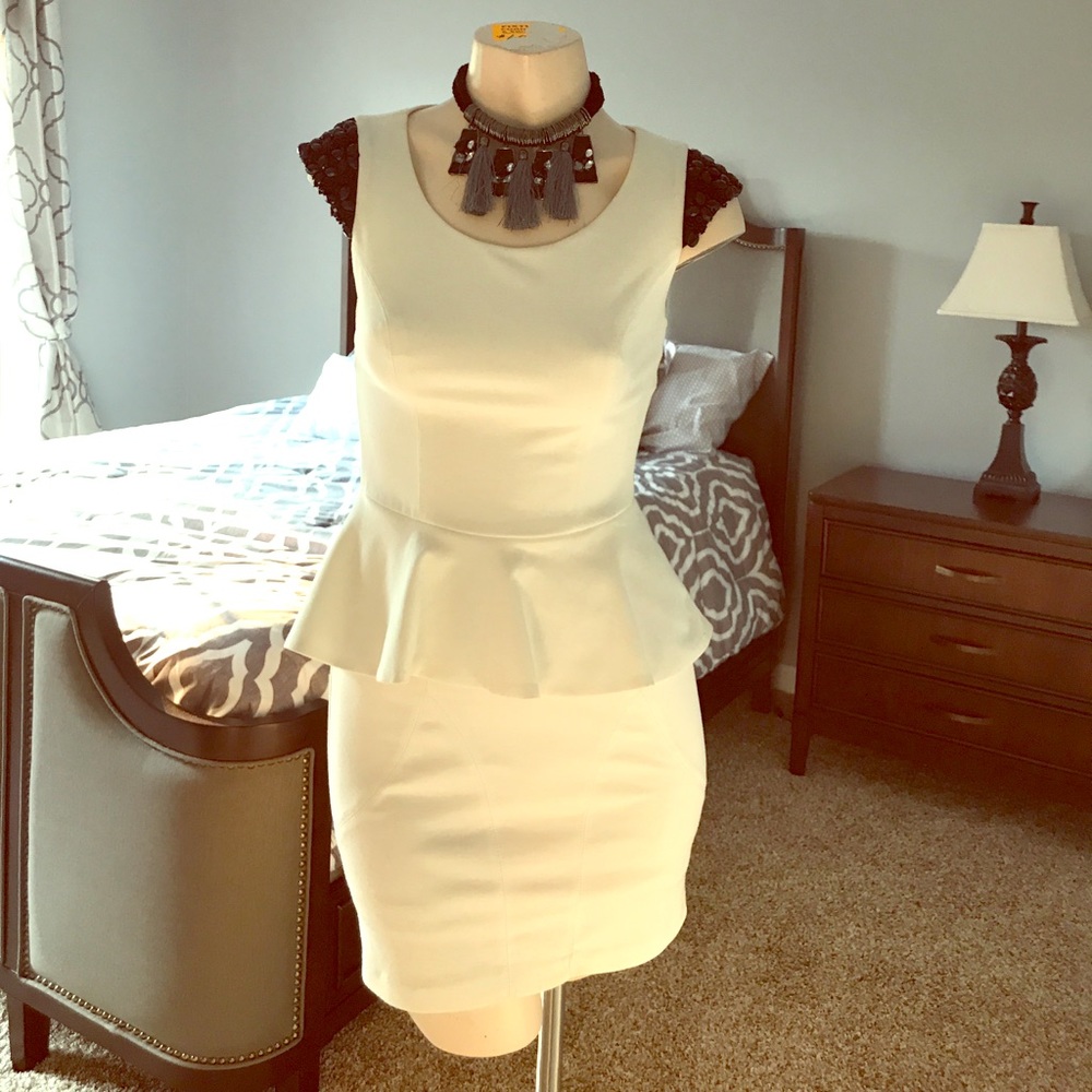 XOXO jeweled peplum dress