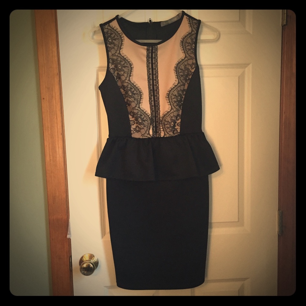 Black dress with Ruffle & lace !