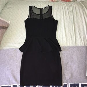 Tight black dress with waist skirt