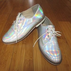 IRIDESCENT OXFORD LACE UP SHOES