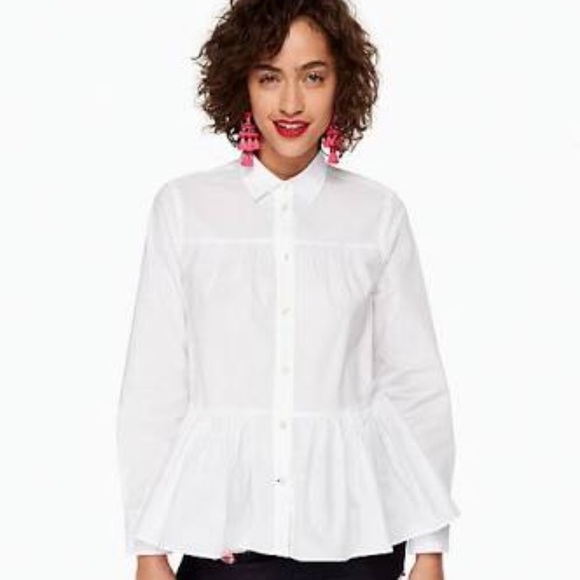 ⭐️SOLD⭐️ Kate Spade Poplin Swing Shirt - Picture 1 of 4