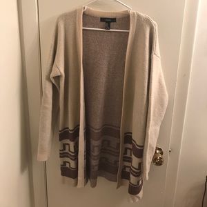 Brown and tan long cardigan