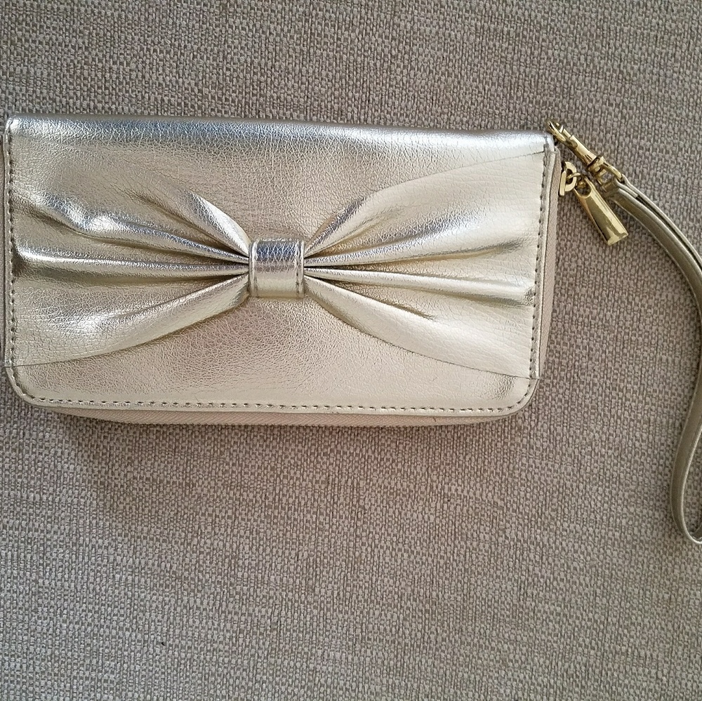 Gold bow wallet