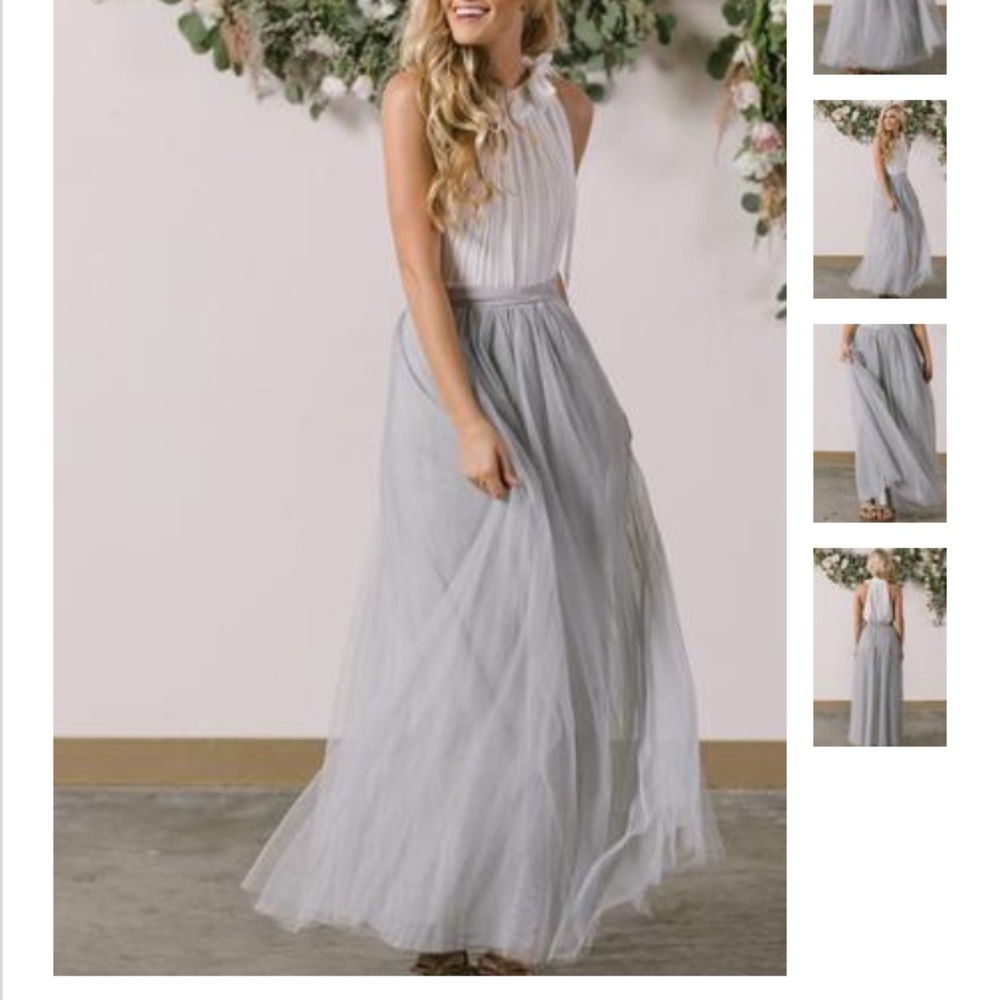 Anabelle Grey Full Tulle Maxi Skirt