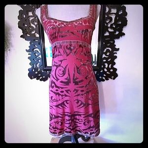 Betsey Johnson velvet tattoo dress sz S