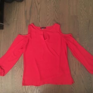 Pink cold shoulder top: size M