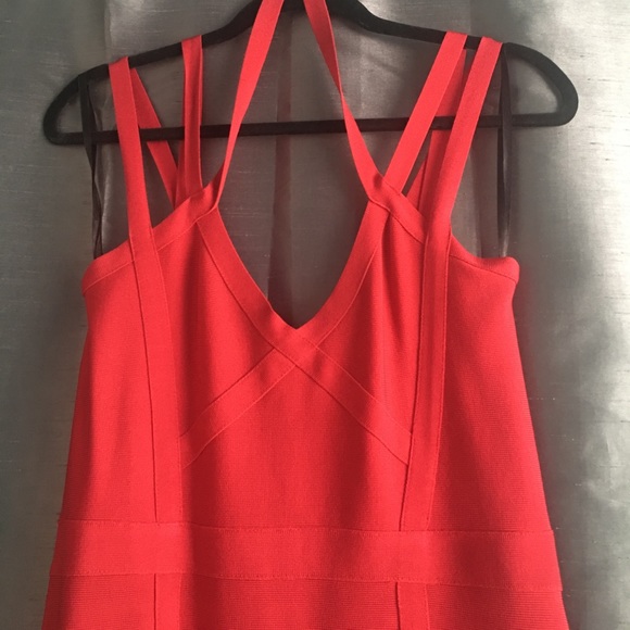 Bandage Red Bebe Dress - Picture 3 of 8