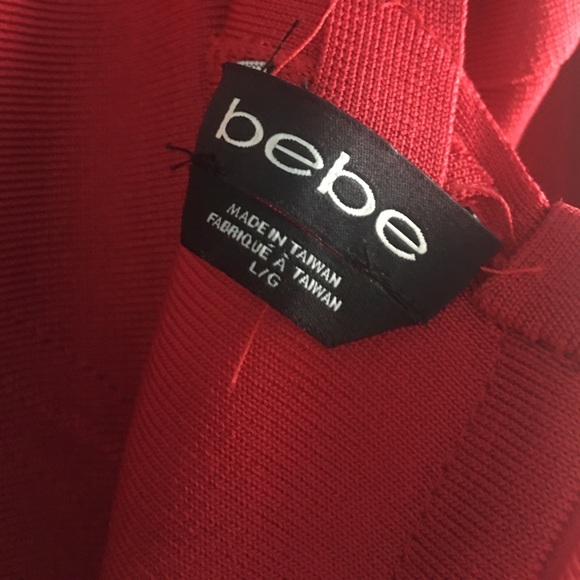 Bandage Red Bebe Dress - Picture 4 of 8