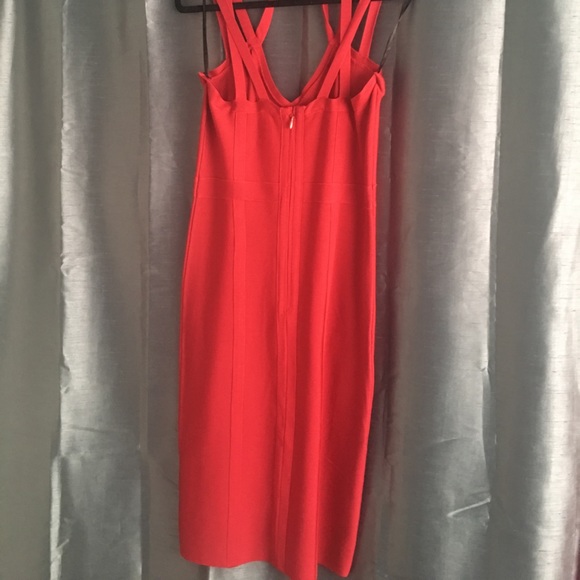 Bandage Red Bebe Dress - Picture 8 of 8