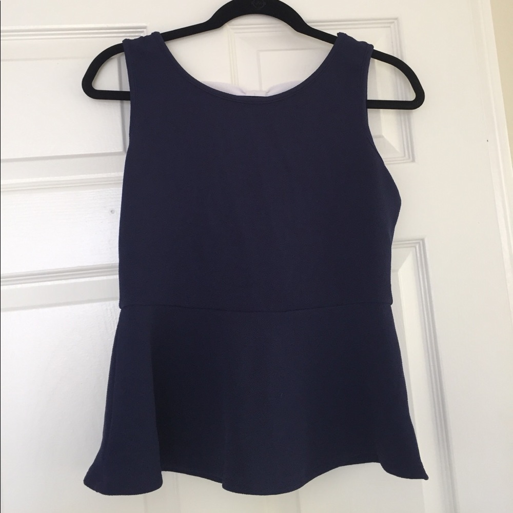 Navy tank with white bow back