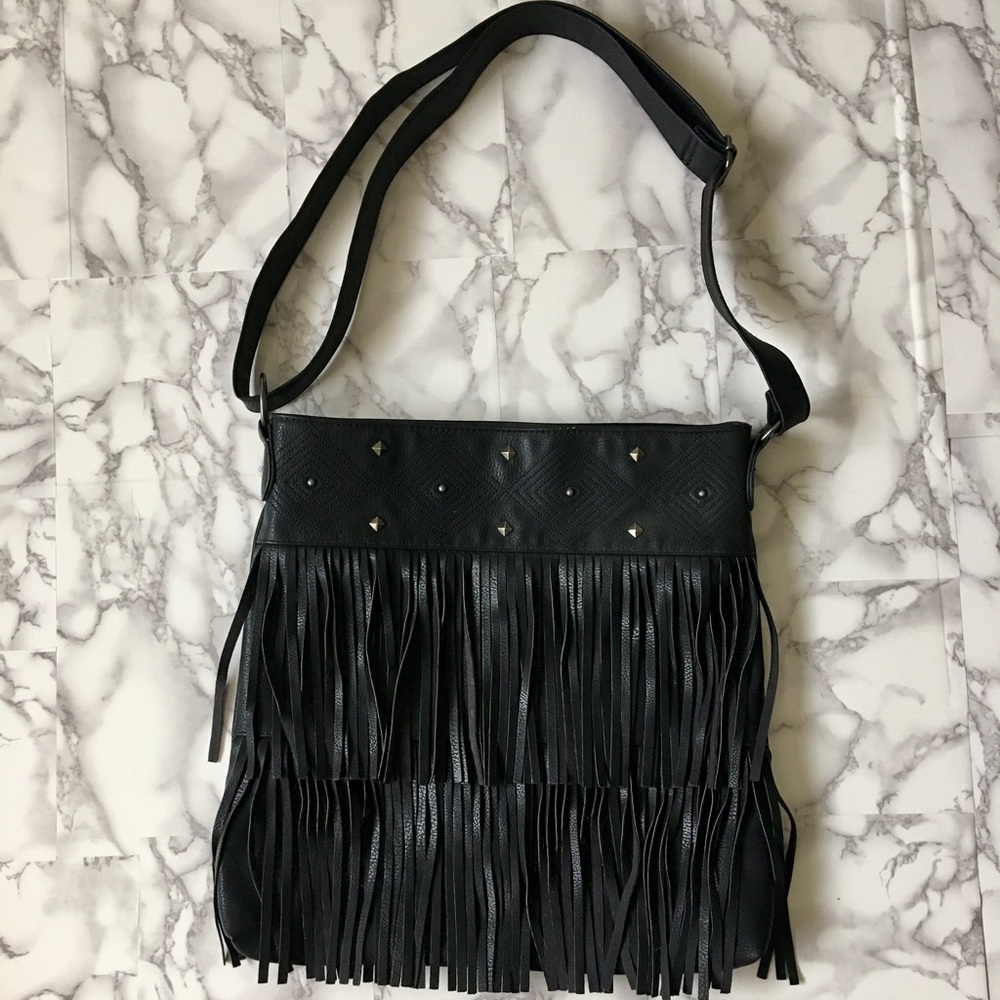 Black Fringe Purse