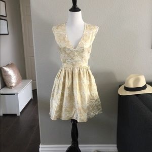 New gold snake skin side cuts structure dress L