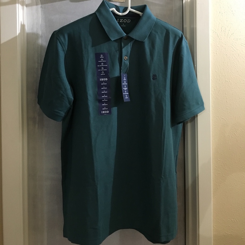 Men's IZOD short sleeve hunter green polo shirt