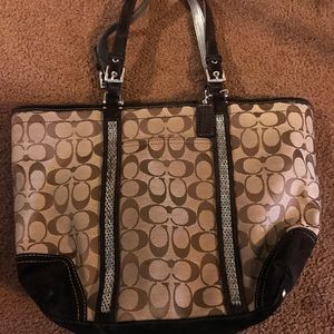 Coach Signature East West Tote with Zipper