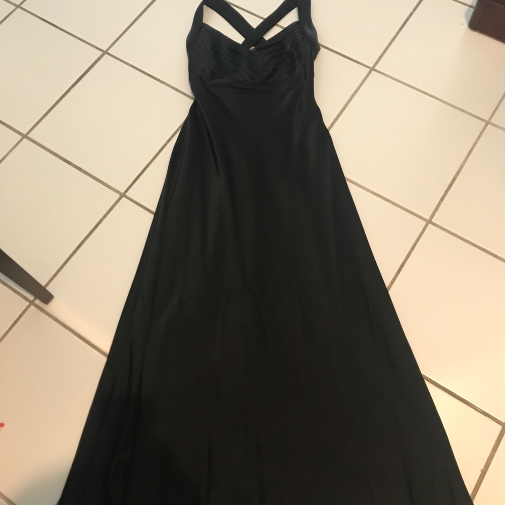 Calvin Klein black faux silk gown