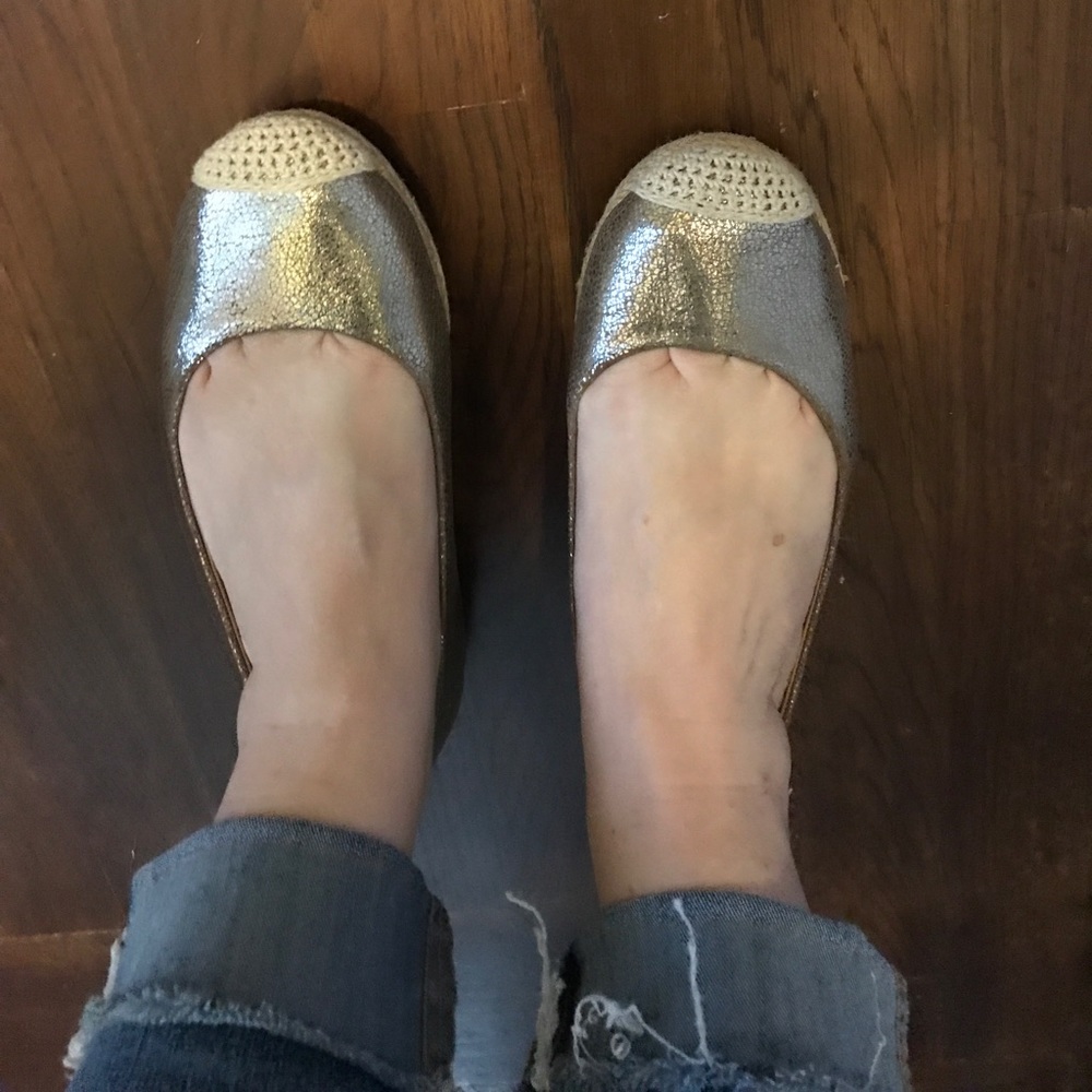 Steve Madden gold espadrilles