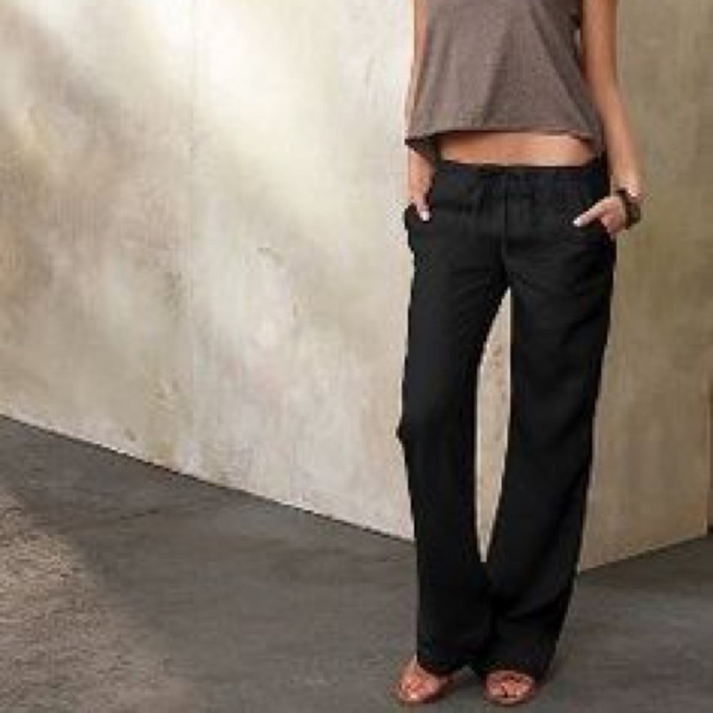 Black Victoria's Secret Linen Beach Pant