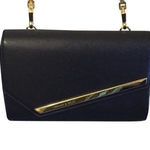 Black Bag with Gold Chain Strap