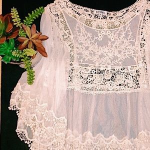 LACE sheer top