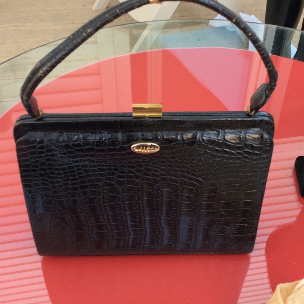 Gucci Alligator vintage black bag very rare - Picture 2 of 8