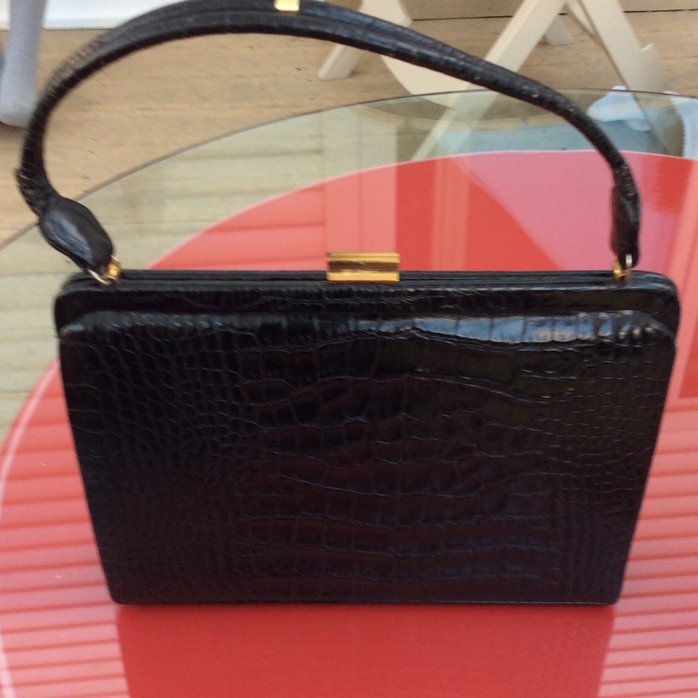 Gucci Alligator vintage black bag very rare - Picture 4 of 8