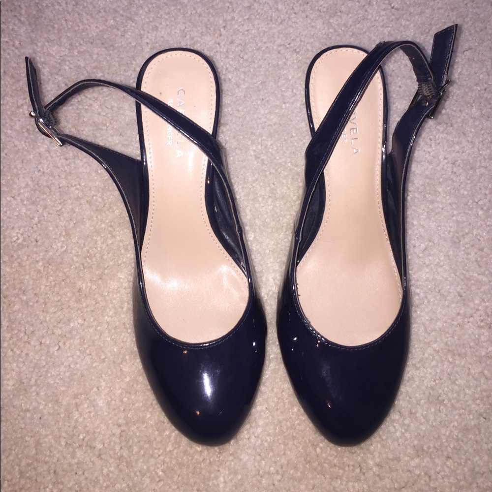 Carmela Sling Back Pumps - navy blue