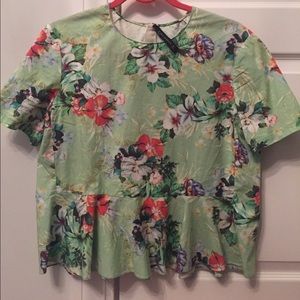 Tropical Peplum Top