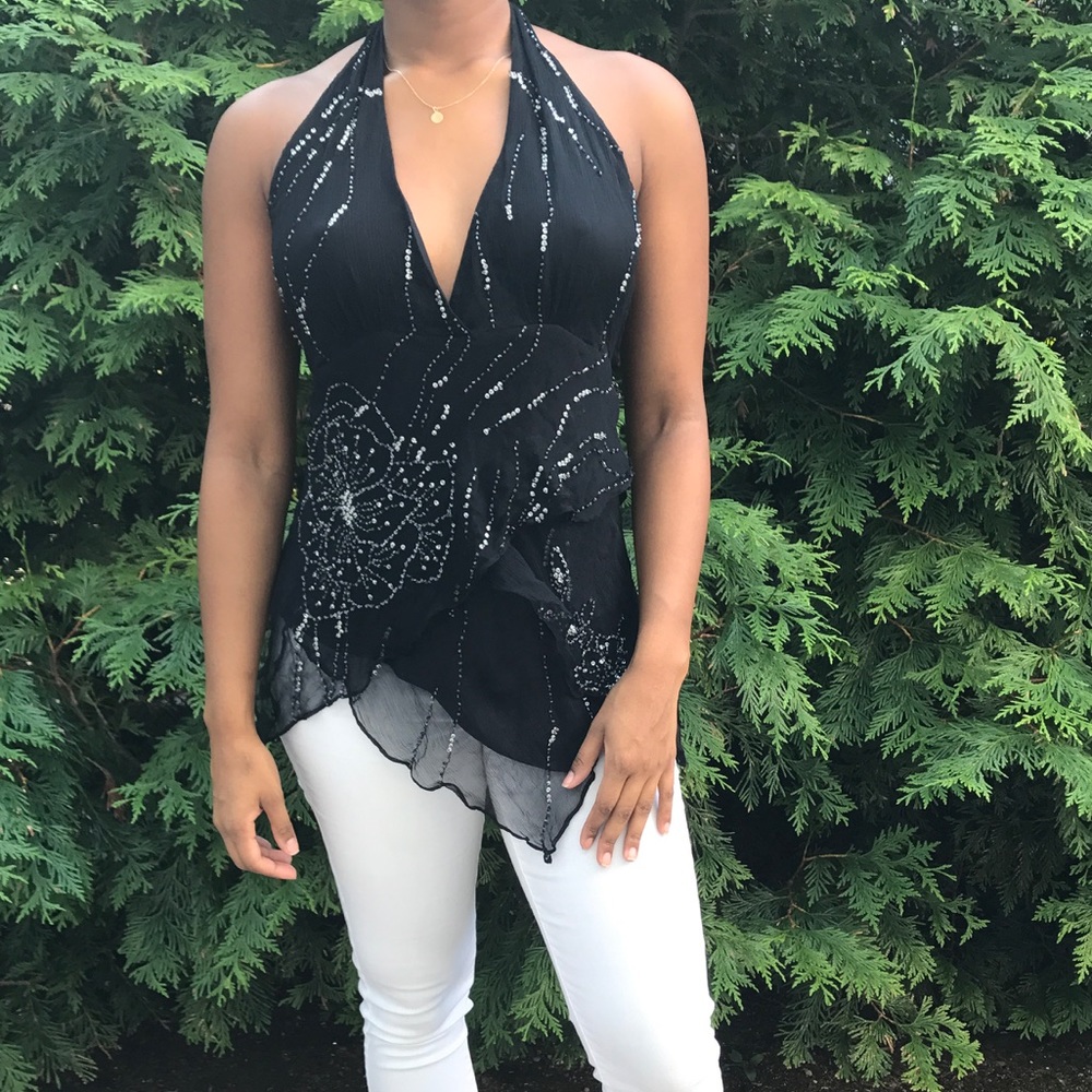 Sparkly black top