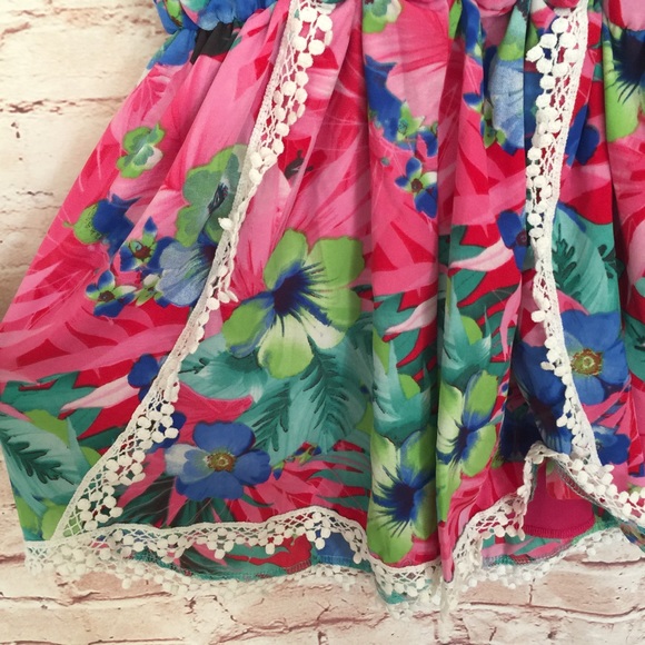 Tropical Floral Print Romper Outfit Size Medium - Picture 4 of 8