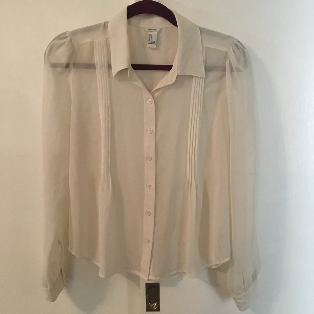 Cream Long Sleeve Blouse.
