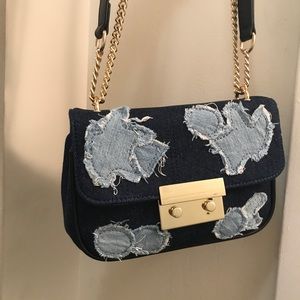 Denim Patchwork Crossbody Bag