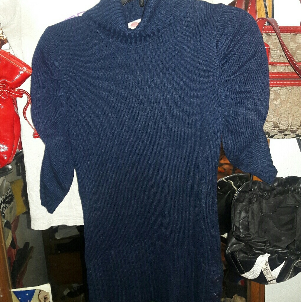 Derek Heart ♡ Girls Long Navy Blue Turtle Neck