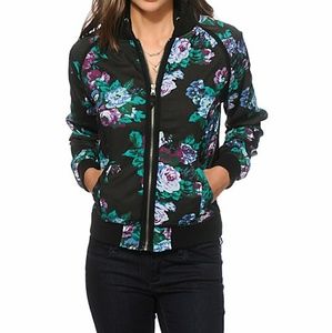 Empyre Westbury Purple & Teal Floral Bomber Jacket