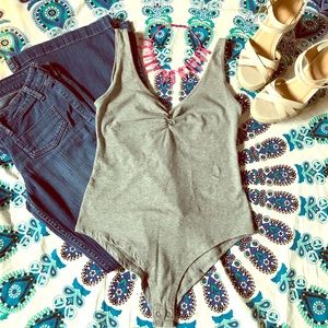 Grey Forever 21 Bodysuit