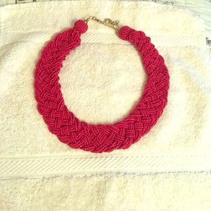 Red statement necklace