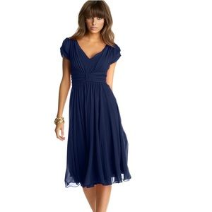 NWOT Suzi Chin empire waist chiffon - Navy blue