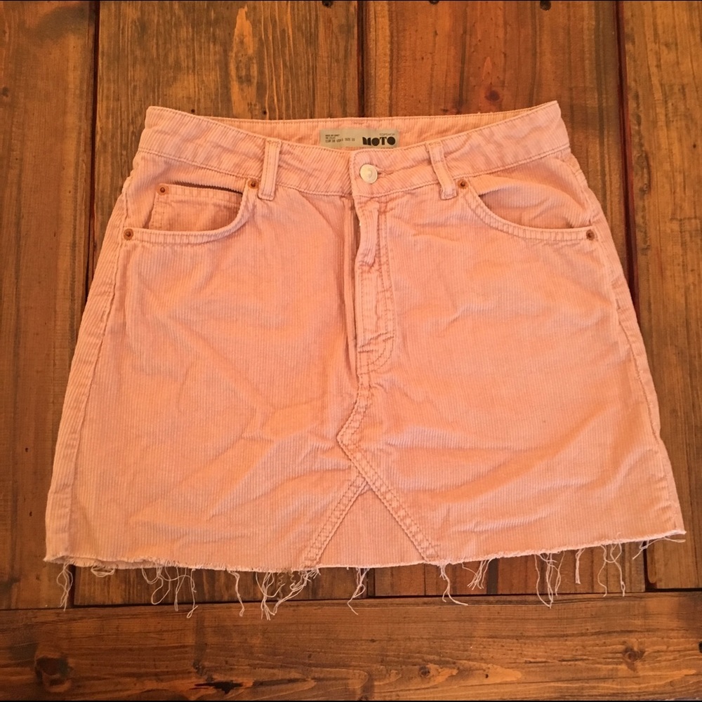 High rise corduroy skirt in rose