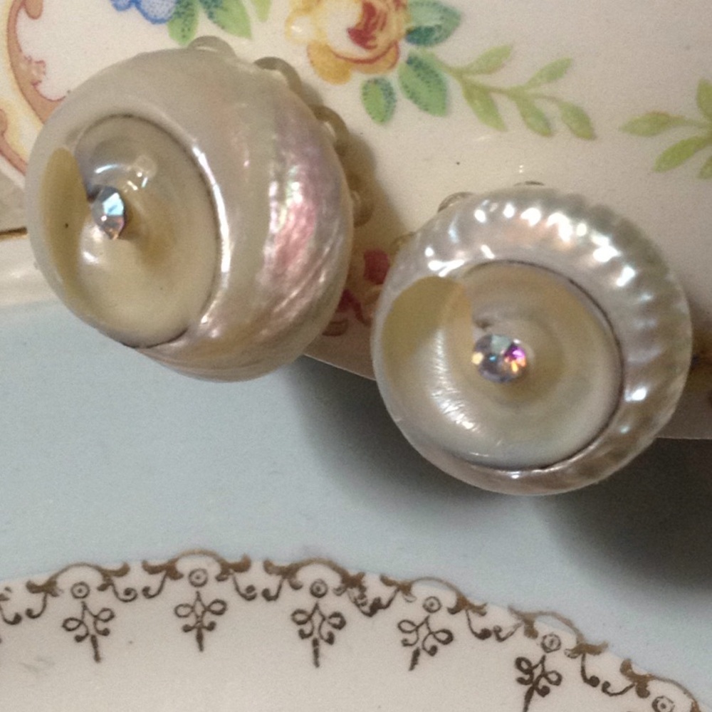 Vintage Abalone Shell Earrings