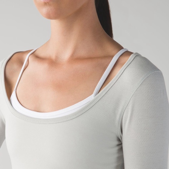 lululemon athletica Tops - Lululemon Inner Essence Long Sleeve-Silver Spoon