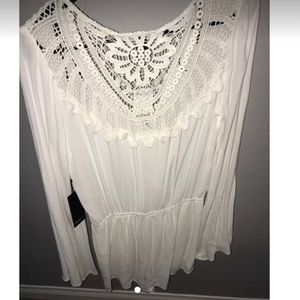 forever 21 crochet romper white