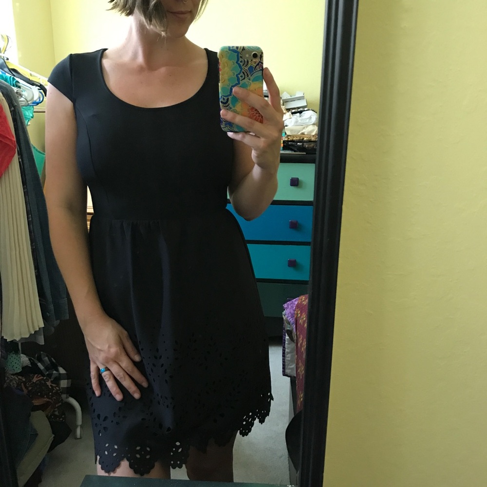 New black stretchy dress with cutout details