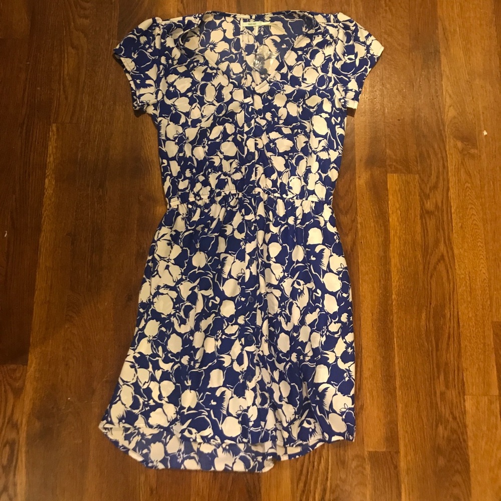 Blue and white floral dress