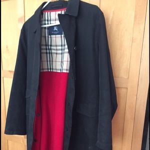 EUC Burberry London black raincoat 16