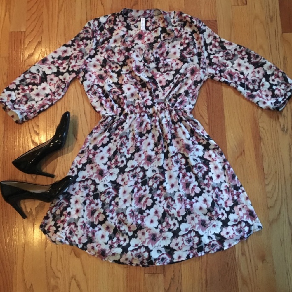 V-Neck Floral Dress