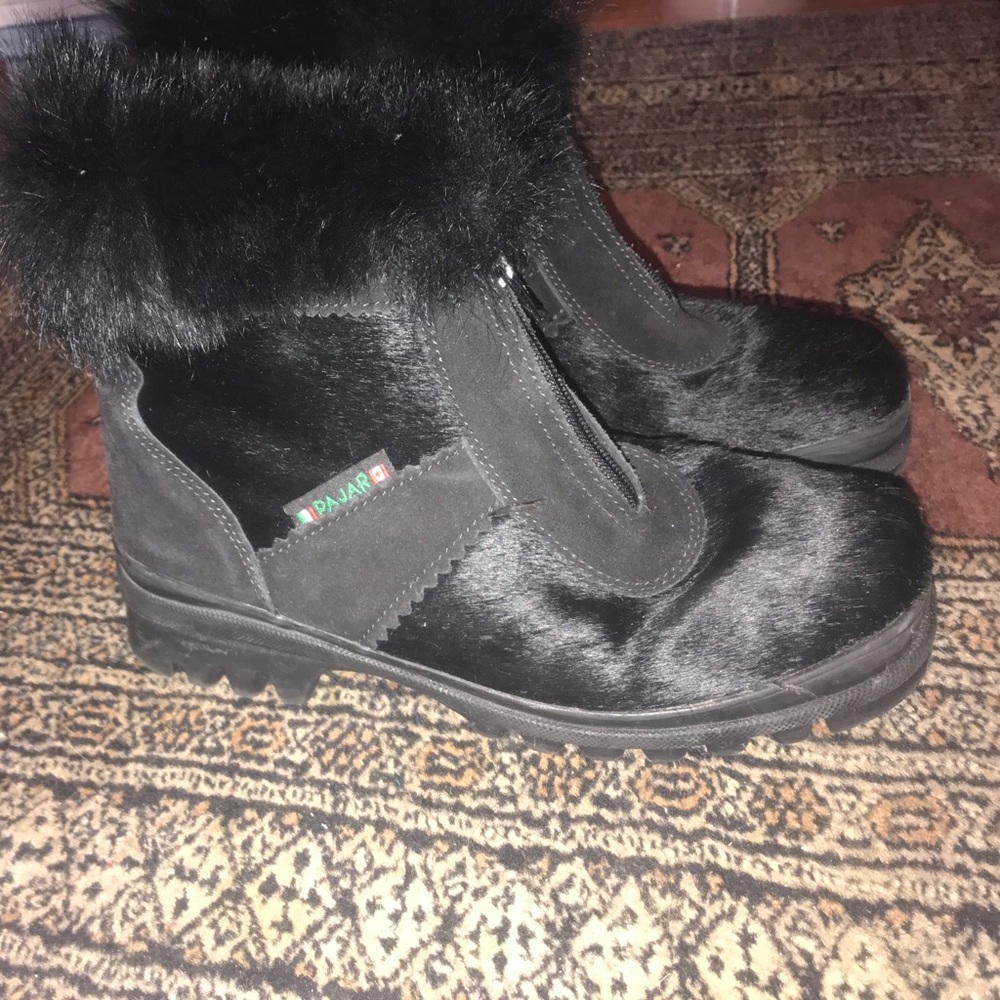 Real cow fur boots