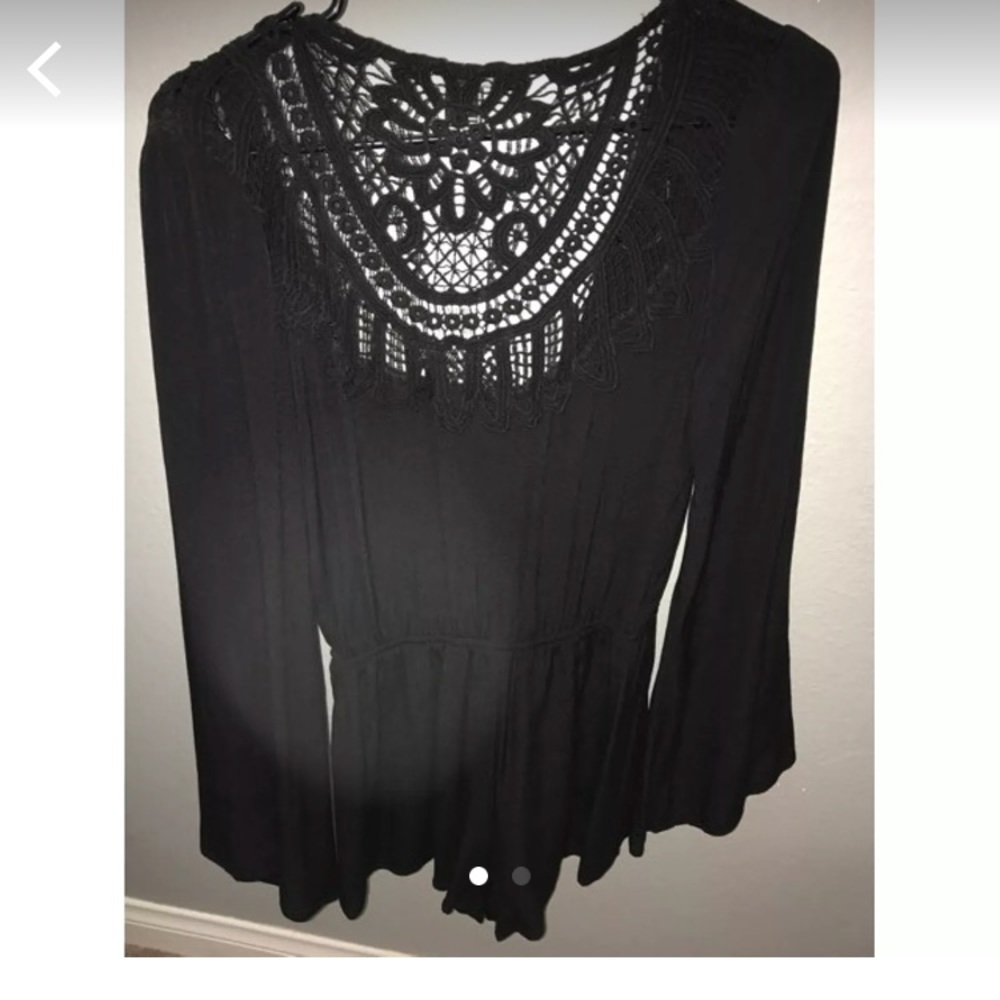 black crochet romper forever 21