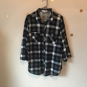 Eden & Olivia plated button up shirt