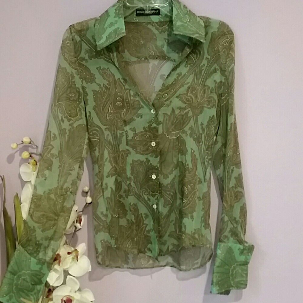 Dolce and Gabbana silk button up blouse