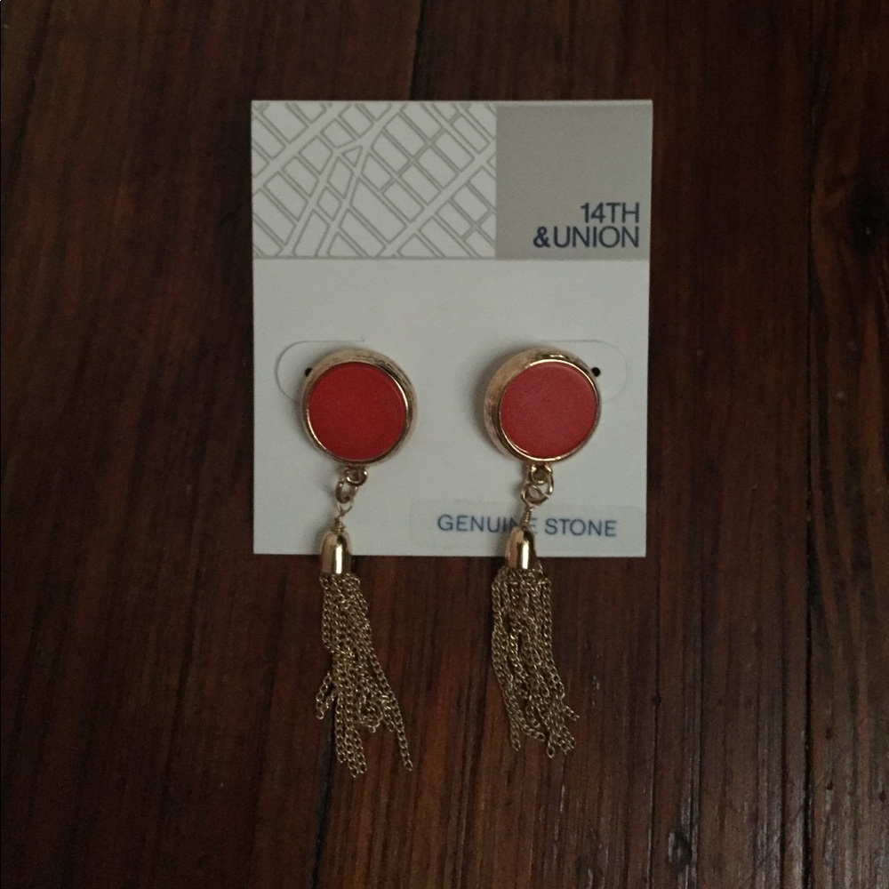 Orange dangle earrings
