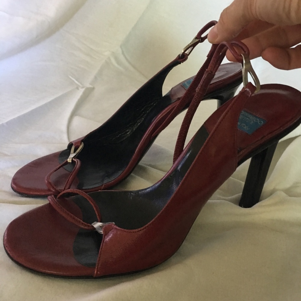 burgundy red heels